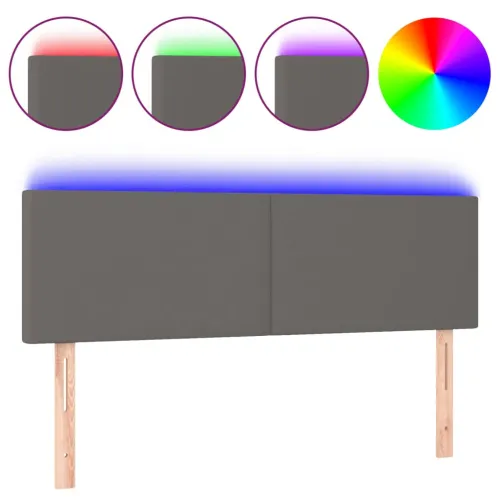 LED uzglavlje sivo 144 x 5 x 78/88 cm od umjetne kože - Siva 144 x 5 x 78/88 cm Cijena