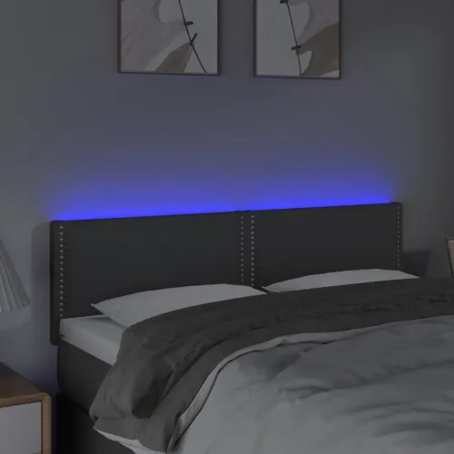 LED uzglavlje tamnosivo 144x5x78/88 cm od tkanine - Tamno siva 144 x 5 x 78/88 cm Cijena