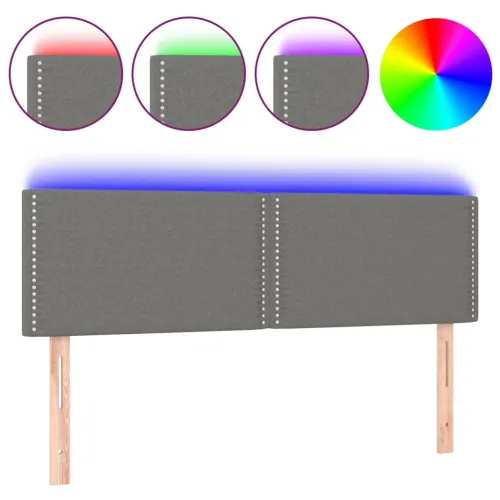 LED uzglavlje tamnosivo 144x5x78/88 cm od tkanine - Tamno siva 144 x 5 x 78/88 cm Cijena