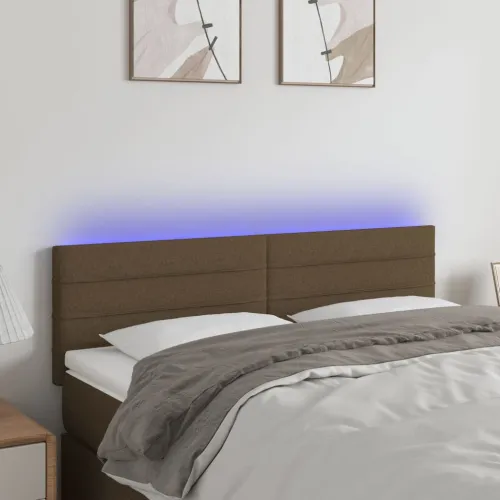 LED uzglavlje tamnosmeđe 144x5x78/88 cm od tkanine - Tamno smeđa 144 x 5 x 78/88 cm Cijena