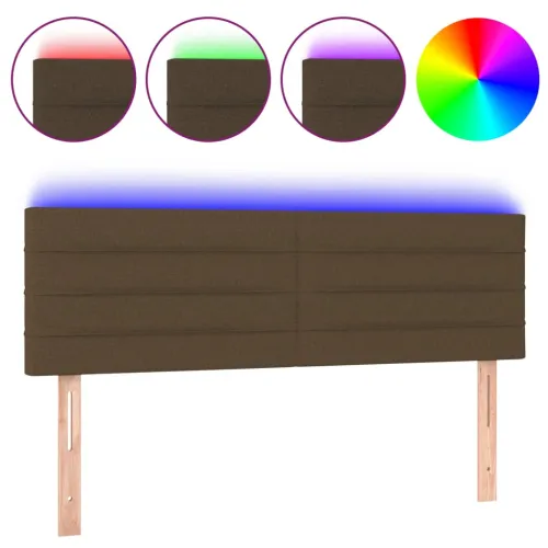 LED uzglavlje tamnosmeđe 144x5x78/88 cm od tkanine - Tamno smeđa 144 x 5 x 78/88 cm Cijena