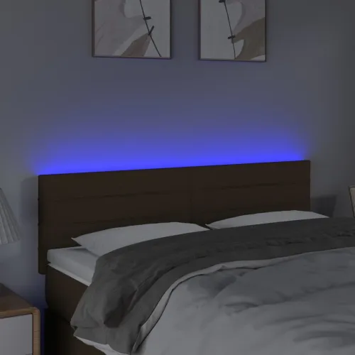 LED uzglavlje tamnosmeđe 144x5x78/88 cm od tkanine - Tamno smeđa 144 x 5 x 78/88 cm Cijena