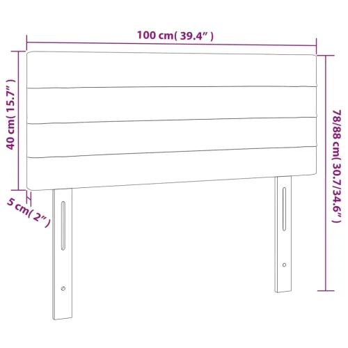 LED uzglavlje tamnosmeđe 100x5x78/88 cm od tkanine - Tamno smeđa 100 x 5 x 78/88 cm Cijena
