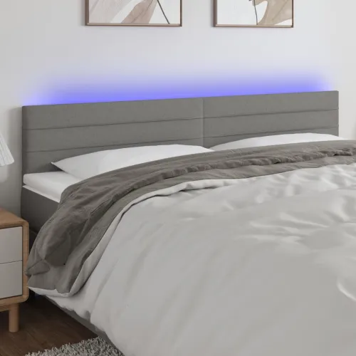 LED uzglavlje tamnosivo 200x5x78/88 cm od tkanine - Tamno siva 200 x 5 x 78/88 cm Cijena
