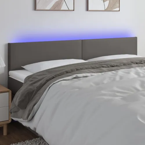 LED uzglavlje sivo 180 x 5 x 78/88 cm od umjetne kože - Siva 180 x 5 x 78/88 cm Cijena