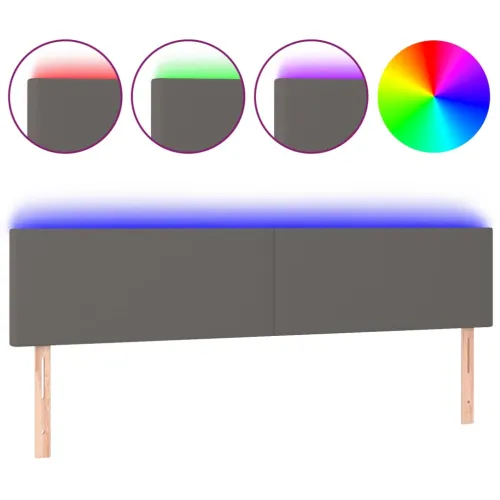 LED uzglavlje sivo 180 x 5 x 78/88 cm od umjetne kože - Siva 180 x 5 x 78/88 cm Cijena
