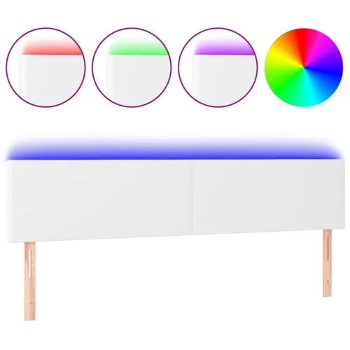 LED uzglavlje bijelo 200 x 5 x 78/88 cm od umjetne kože - Bijela 200 x 5 x 78/88 cm Cijena