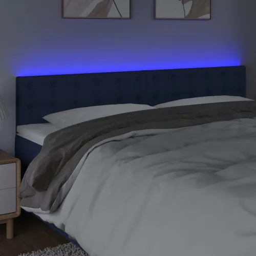 LED uzglavlje plavo 200x5x78/88 cm od tkanine - Plava 200 x 5 x 78/88 cm Cijena