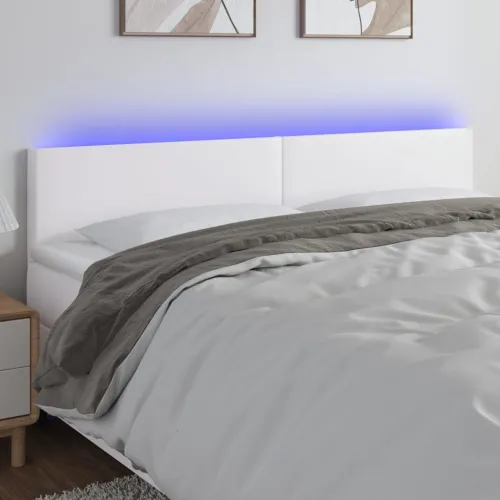 LED uzglavlje bijelo 180 x 5 x 78/88 cm od umjetne kože - Bijela 180 x 5 x 78/88 cm Cijena
