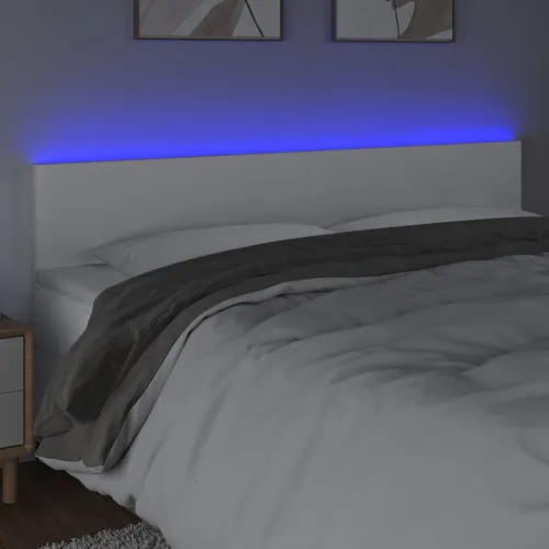 LED uzglavlje bijelo 180 x 5 x 78/88 cm od umjetne kože - Bijela 180 x 5 x 78/88 cm Cijena