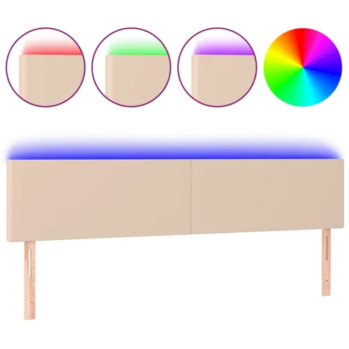 LED uzglavlje boja cappuccina 180 x 5 x 78/88cm od umjetne kože - Boja cappuccina 180 x 5 x 78/88 cm Cijena