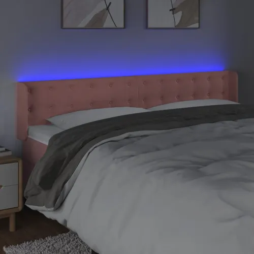 LED uzglavlje ružičasto 163x16x78/88 cm baršunasto - Ružičasta 163 x 16 x 78/88 cm Cijena