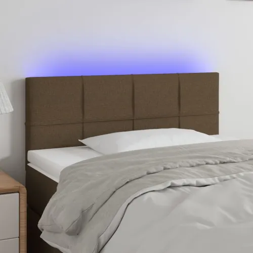 LED uzglavlje tamnosmeđe 100x5x78/88 cm od tkanine - Tamno smeđa 100 x 5 x 78/88 cm Cijena
