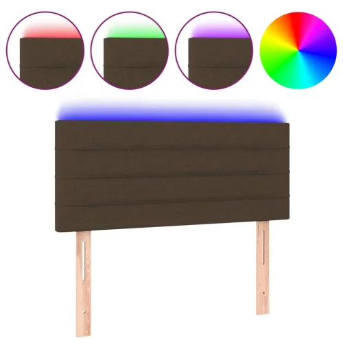 LED uzglavlje tamnosmeđe 90x5x78/88 cm od tkanine - Tamno smeđa 90 x 5 x 78/88 cm Cijena