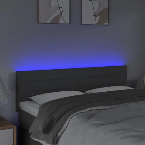 LED uzglavlje tamnosivo 144x5x78/88 cm od tkanine - Tamno siva 144 x 5 x 78/88 cm Cijena
