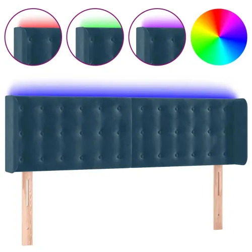 LED uzglavlje tamnoplavo 147x16x78/88 cm baršunasto - Tamno plava 147 x 16 x 78/88 cm Cijena