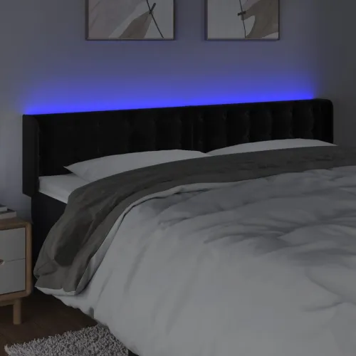 LED uzglavlje crno 203x16x78/88 cm baršunasto - Crna 203 x 16 x 78/88 cm Cijena