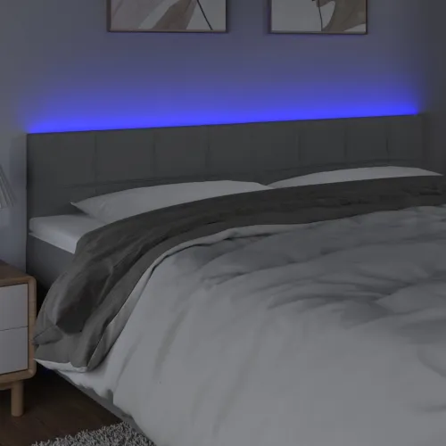 LED uzglavlje svjetlosivo 200x5x78/88 cm od tkanine - Svjetlosiva 200 x 5 x 78/88 cm Cijena