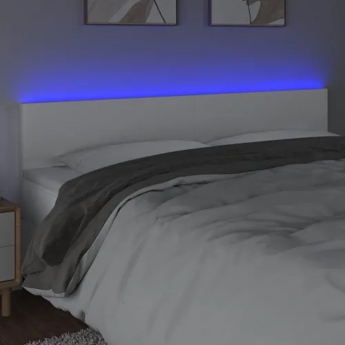 LED uzglavlje bijelo 160 x 5 x 78/88 cm od umjetne kože - Bijela 160 x 5 x 78/88 cm Cijena