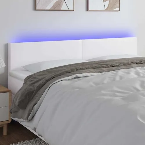 LED uzglavlje bijelo 160 x 5 x 78/88 cm od umjetne kože - Bijela 160 x 5 x 78/88 cm Cijena