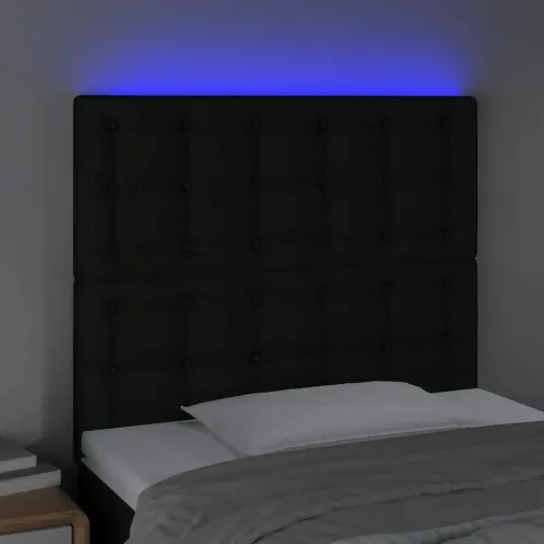 LED uzglavlje crno 80x5x118/128 cm od tkanine - Crna 80 x 5 x 118/128 cm Cijena