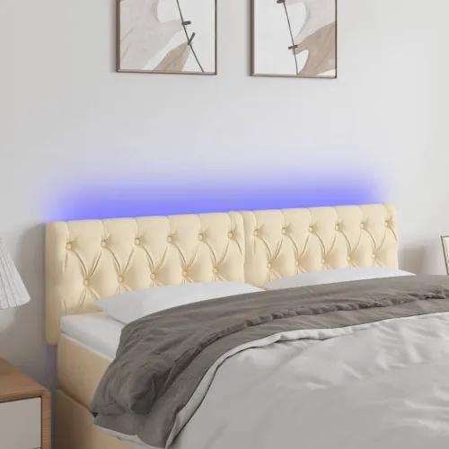 LED uzglavlje krem 144 x 7 x 78/88 cm od tkanine - Krema 144 x 7 x 78/88 cm Cijena
