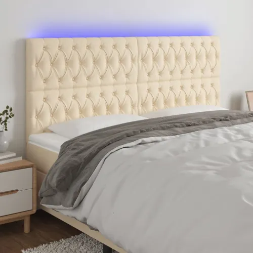 LED uzglavlje krem 200x7x118/128 cm od tkanine - Krema 200 x 7 x 118/128 cm Cijena