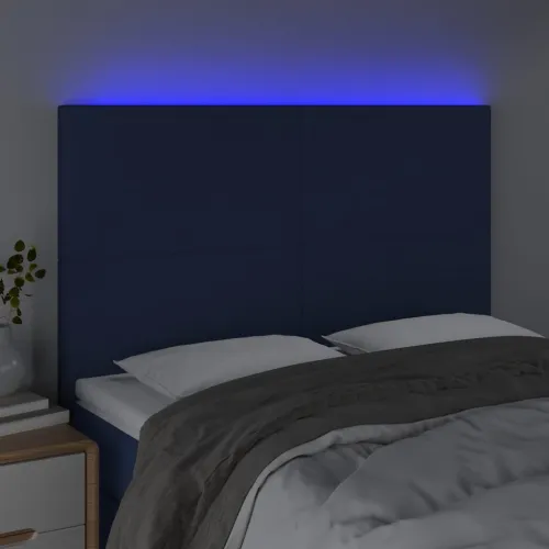 LED uzglavlje plavo 144x5x118/128 cm od tkanine - Plava 144 x 5 x 118/128 cm Cijena