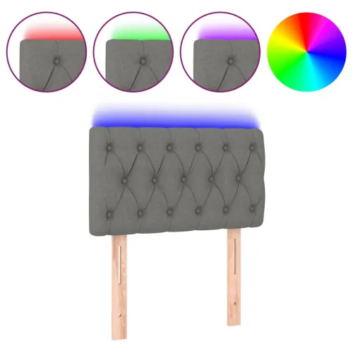 LED uzglavlje tamnosivo 80 x 7 x 78/88 cm od tkanine - Tamno siva 80 x 7 x 78/88 cm Cijena