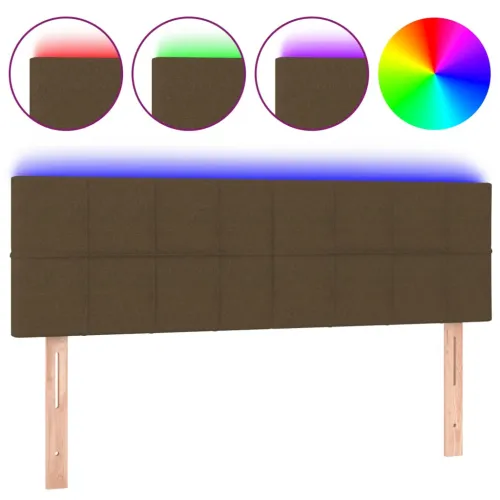 LED uzglavlje tamnosmeđe 144x5x78/88 cm od tkanine - Tamno smeđa 144 x 5 x 78/88 cm Cijena