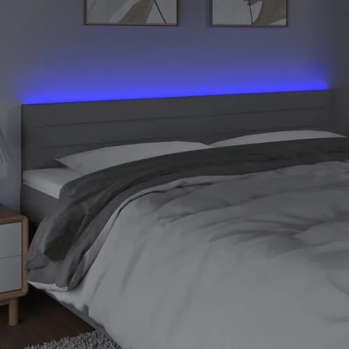 LED uzglavlje svjetlosivo 200x5x78/88 cm od tkanine - Svjetlosiva 200 x 5 x 78/88 cm Cijena