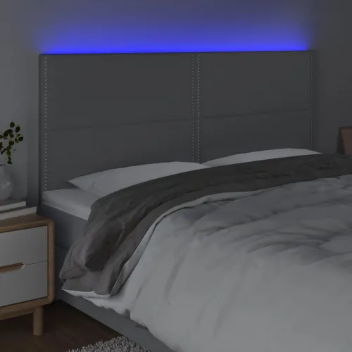 LED uzglavlje svjetlosivo 200x5x118/128 cm od tkanine - Svjetlosiva 200 x 5 x 118/128 cm Cijena