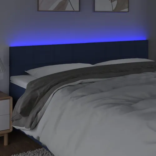 LED uzglavlje plavo 200x5x78/88 cm od tkanine - Plava 200 x 5 x 78/88 cm Cijena