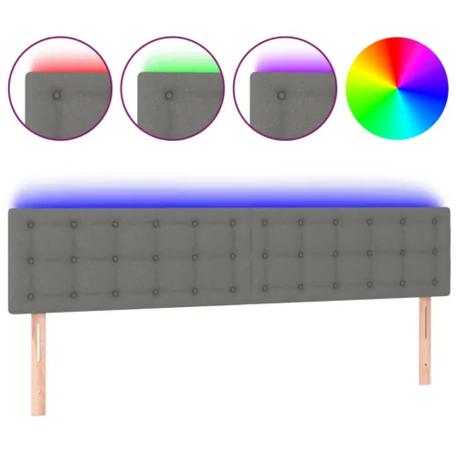 LED uzglavlje tamnosivo 180x5x78/88 cm od tkanine - Tamno siva 180 x 5 x 78/88 cm Cijena