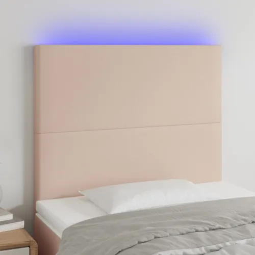 LED uzglavlje boja cappuccina 100x5x118/128 cm od umjetna koža - Boja cappuccina 100 x 5 x 118/128 cm Cijena