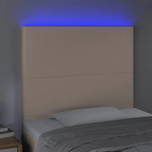 LED uzglavlje boja cappuccina 100x5x118/128 cm od umjetna koža - Boja cappuccina 100 x 5 x 118/128 cm Cijena