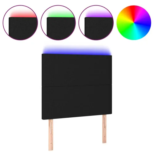 LED uzglavlje crno 80x5x118/128 cm od tkanine - Crna 80 x 5 x 118/128 cm Cijena