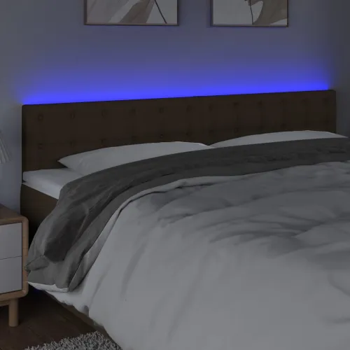 LED uzglavlje tamnosmeđe 180x5x78/88 cm od tkanine - Tamno smeđa 180 x 5 x 78/88 cm Cijena