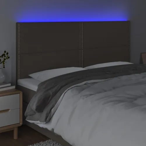 LED uzglavlje smeđesivo 200x5x118/128 cm od tkanine - Sivo-smeđa 200 x 5 x 118/128 cm Cijena