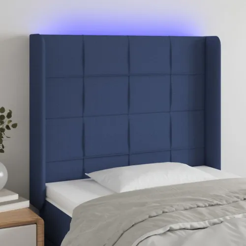 LED uzglavlje plavo 103 x 16 x 118/128 cm od tkanine - Plava 103 x 16 x 118/128 cm Cijena