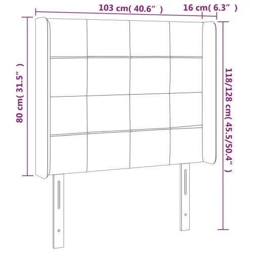 LED uzglavlje plavo 103 x 16 x 118/128 cm od tkanine - Plava 103 x 16 x 118/128 cm Cijena