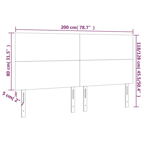 LED uzglavlje tamnosivo 200x5x118/128 cm od tkanine - Tamno siva 200 x 5 x 118/128 cm Cijena