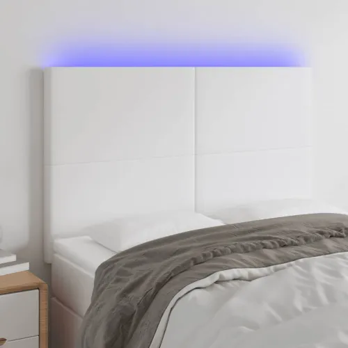 LED uzglavlje bijelo 144x5x118/128 cm od umjetne kože - Bijela 144 x 5 x 118/128 cm Cijena