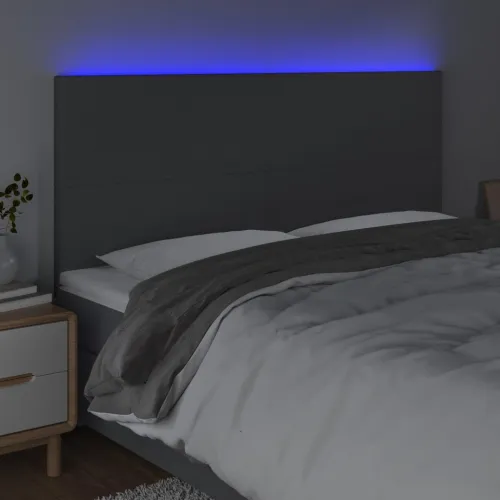 LED uzglavlje tamnosivo 180x5x118/128 cm od tkanine - Tamno siva 180 x 5 x 118/128 cm Cijena
