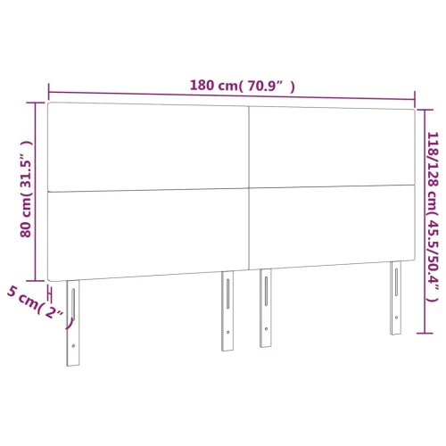 LED uzglavlje tamnosivo 180x5x118/128 cm od tkanine - Tamno siva 180 x 5 x 118/128 cm Cijena
