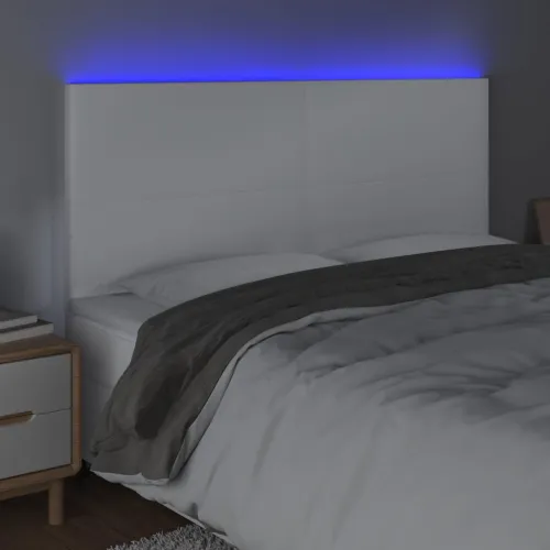 LED uzglavlje bijelo 180x5x118/128 cm od umjetne kože - Bijela 180 x 5 x 118/128 cm Cijena