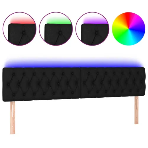 LED uzglavlje crno 180 x 7 x 78/88 cm od tkanine - Crna 180 x 7 x 78/88 cm Cijena
