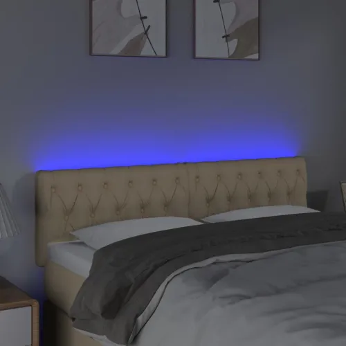 LED uzglavlje krem 160 x 7 x 78/88 cm od tkanine - Krema 160 x 7 x 78/88 cm Cijena