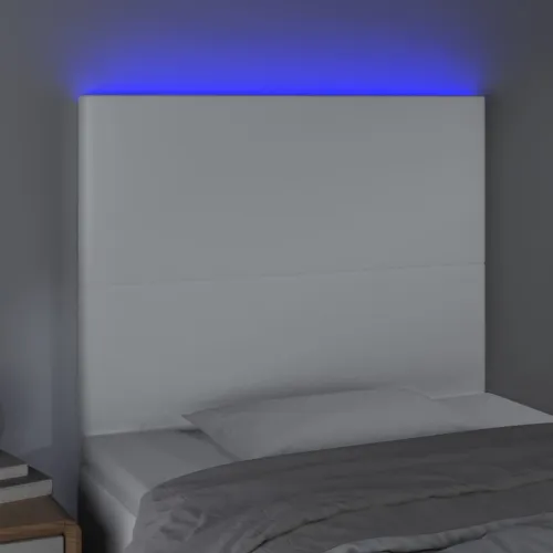 LED uzglavlje bijelo 80x5x118/128 cm od umjetne kože - Bijela 80 x 5 x 118/128 cm Cijena