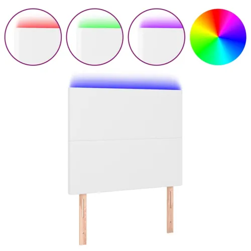 LED uzglavlje bijelo 80x5x118/128 cm od umjetne kože - Bijela 80 x 5 x 118/128 cm Cijena